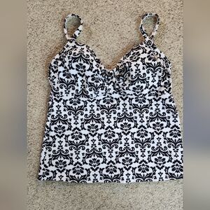 Lands End Tankini Top 40 D Underwire